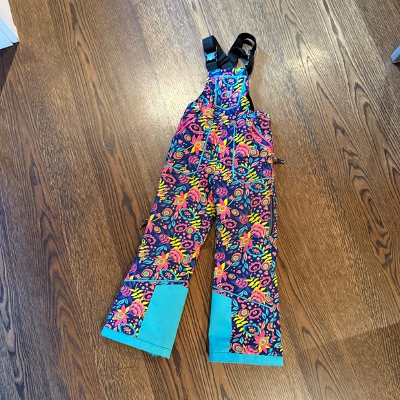 Multicolor Little Girl Spyder Ski bib - Picture 1 of 7